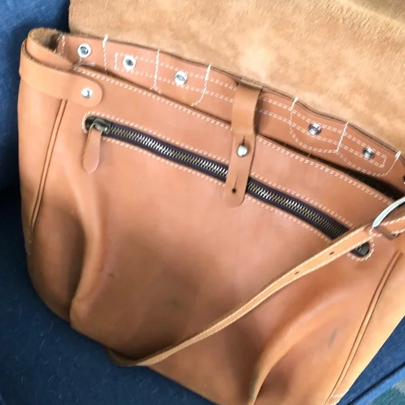 The Counterfit Mailbag Leather Messenger Bag with Adjustable Strap - Picture 5 of 6